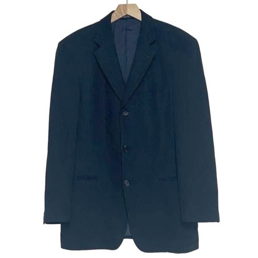 Hugo Boss Natual stretch 38R blue 100% virgin wool mens 3 button blazer